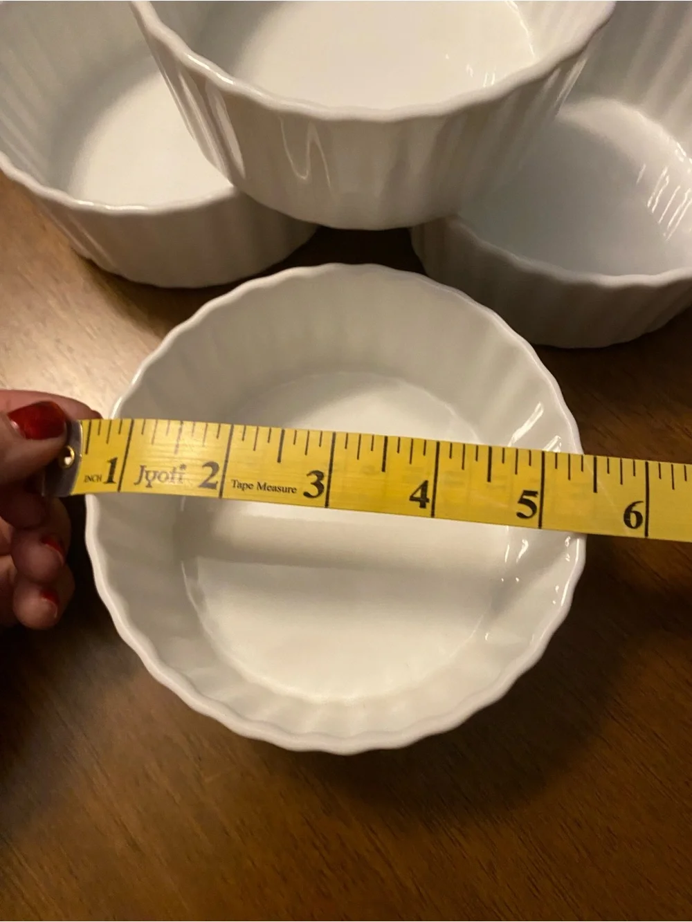 Crate&Barrel White Porcelain Fluted Ramekin Set 4